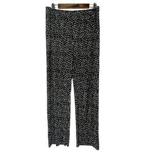 Travelers by Chico's Pant Wide Leg Black with White Polka Dots